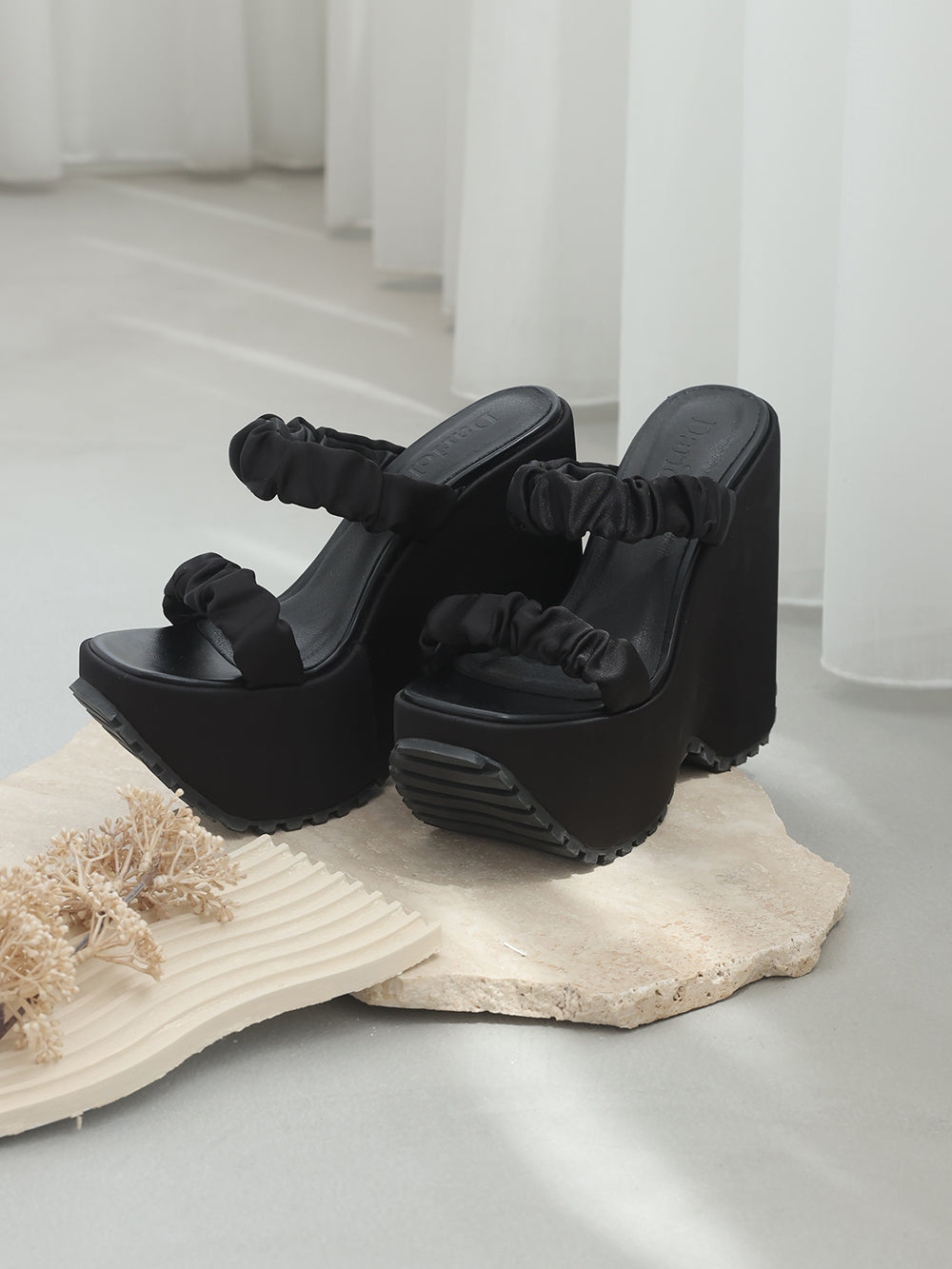 Darich satin platform sandals