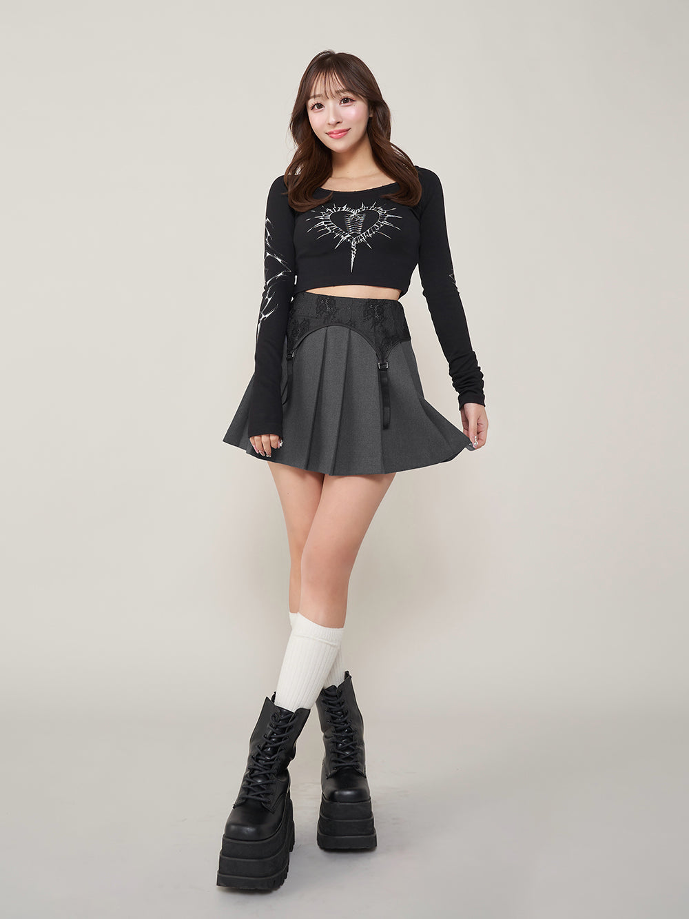 ダーリッチ Darich ハートモチーフクロップドトップス