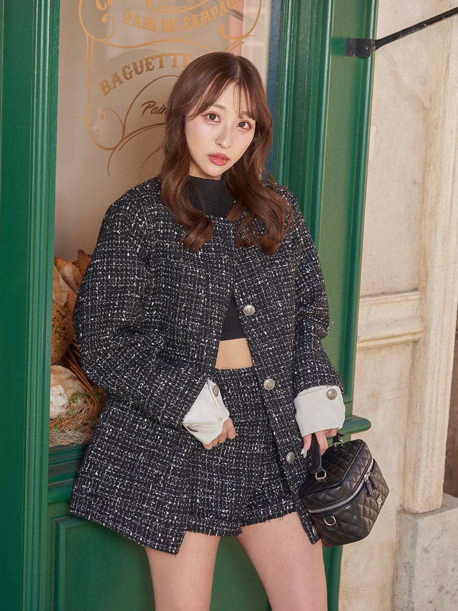 ダーリッチ Darich カフスデザインオーバーツイードジャケット