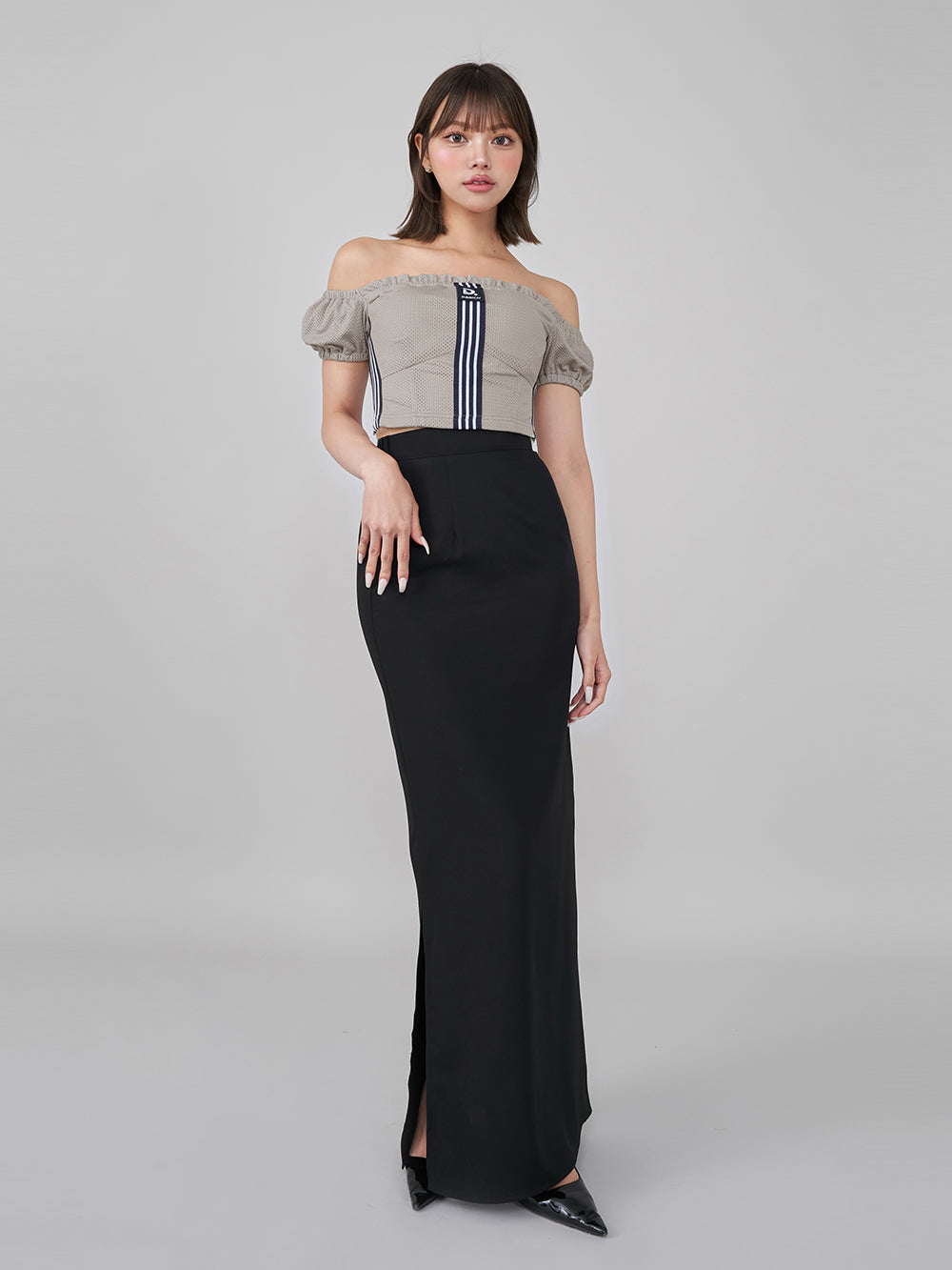 ダーリッチ Darich リメイクライクメッシュトップス （グレー） グレー