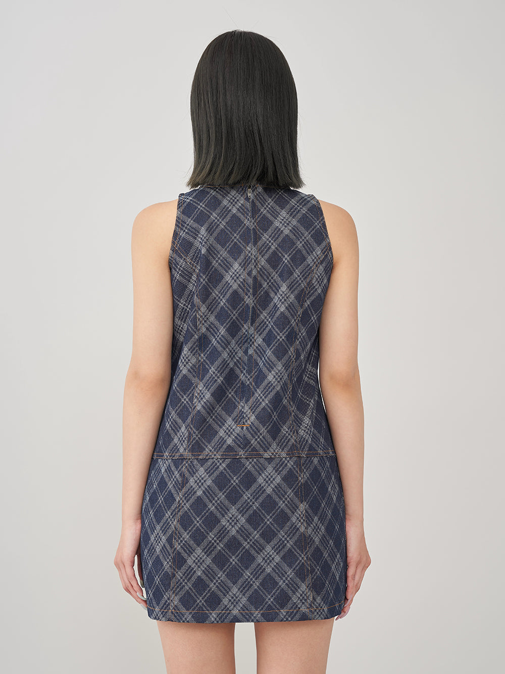 ダーリッチ Darich バイヤスチェックデニムミニワンピース （ブルー） ブルー