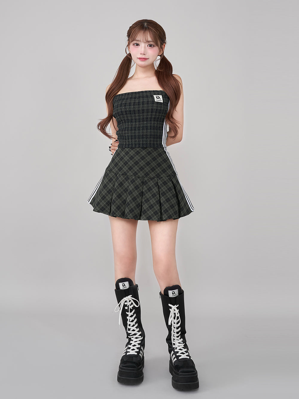 ダーリッチ Darich リメイクライクチェックミニスカート （グリーン） グリーン