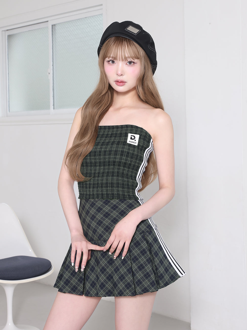 ダーリッチ Darich リメイクライクチェックミニスカート （グリーン） グリーン