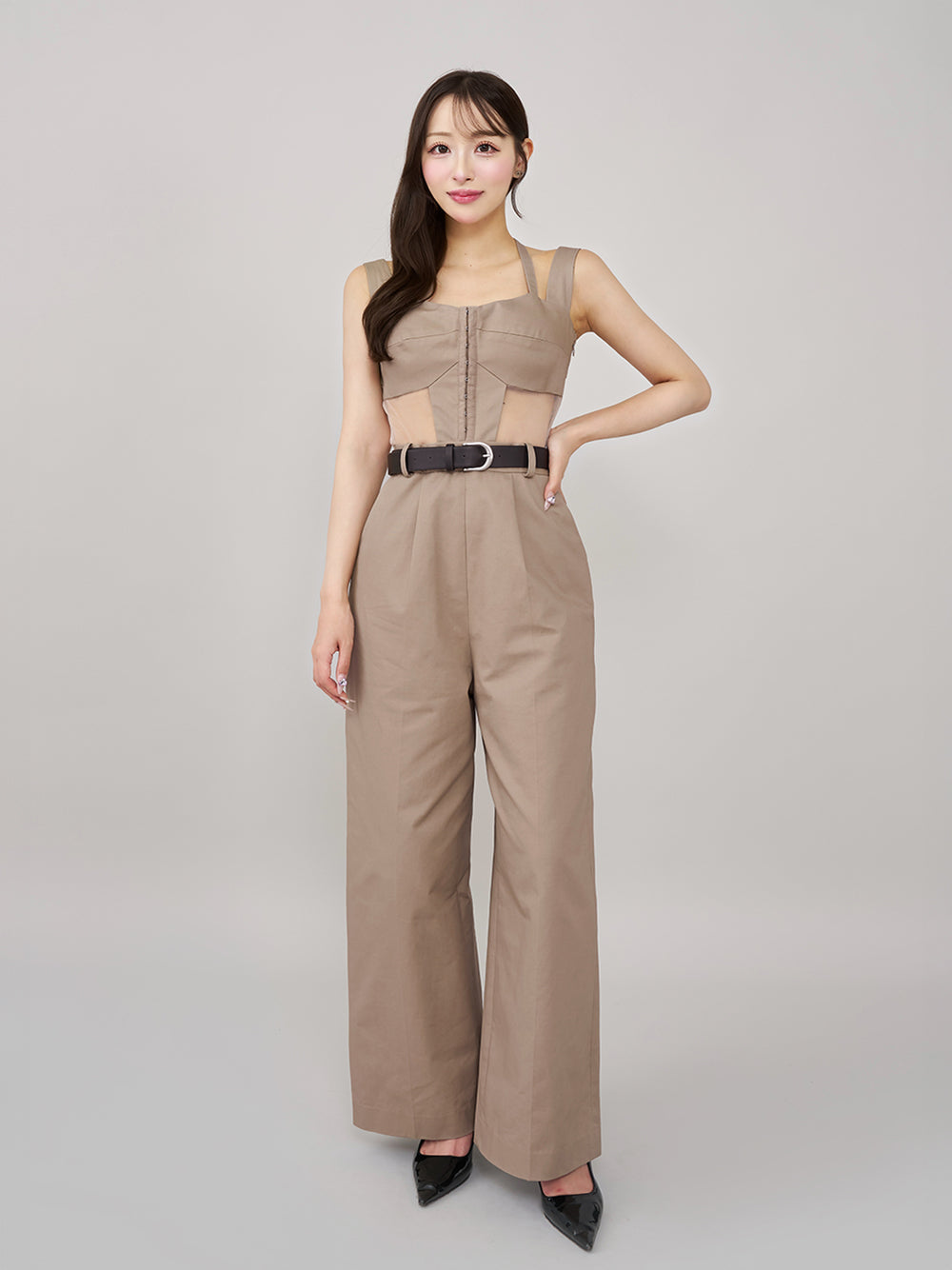 ダーリッチ Darich ランジェリーライクオールインワン （ベージュ） ベージュ