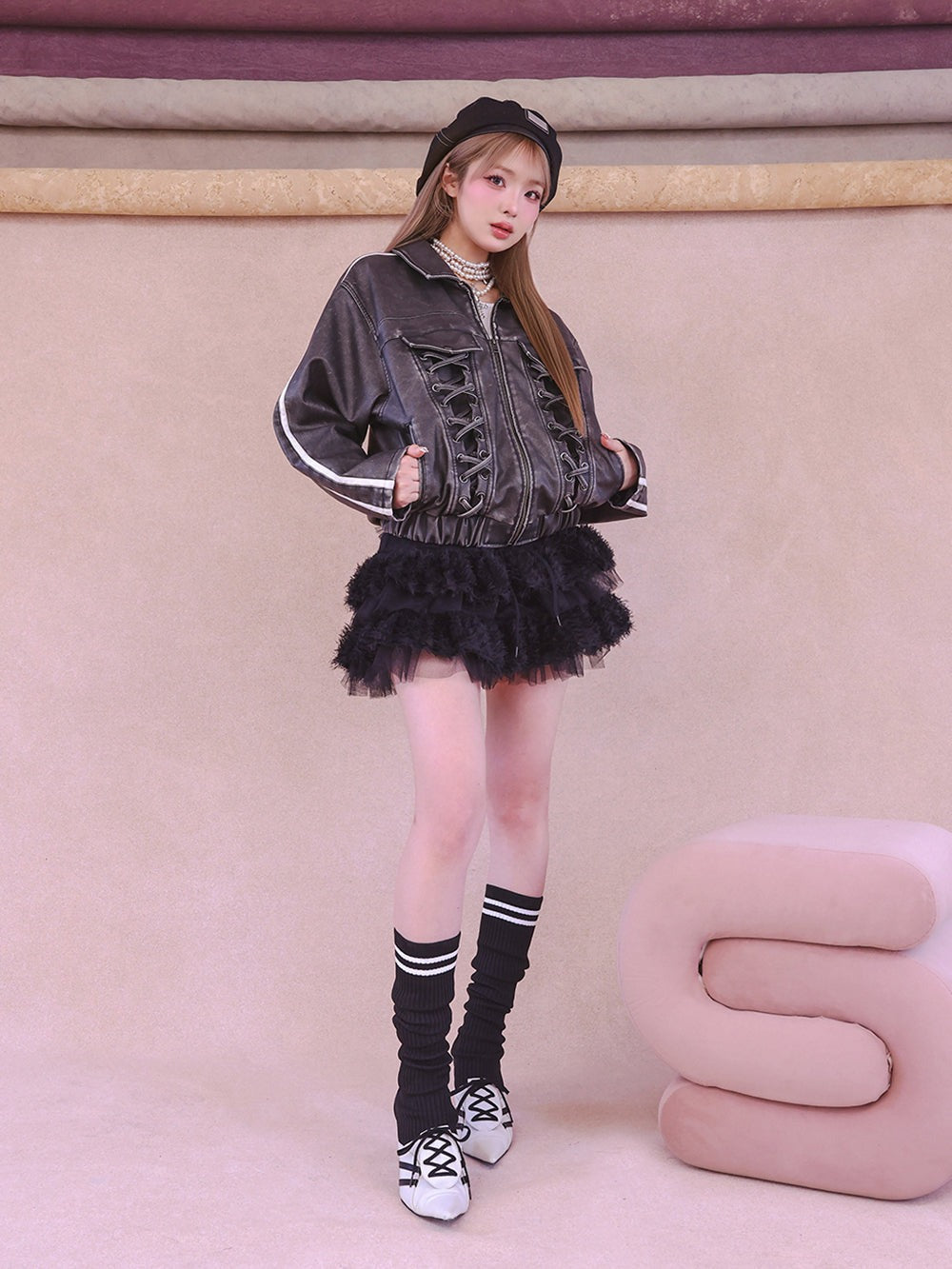 ダーリッチ Darich ラインレザーオーバージャケット ラインレザー