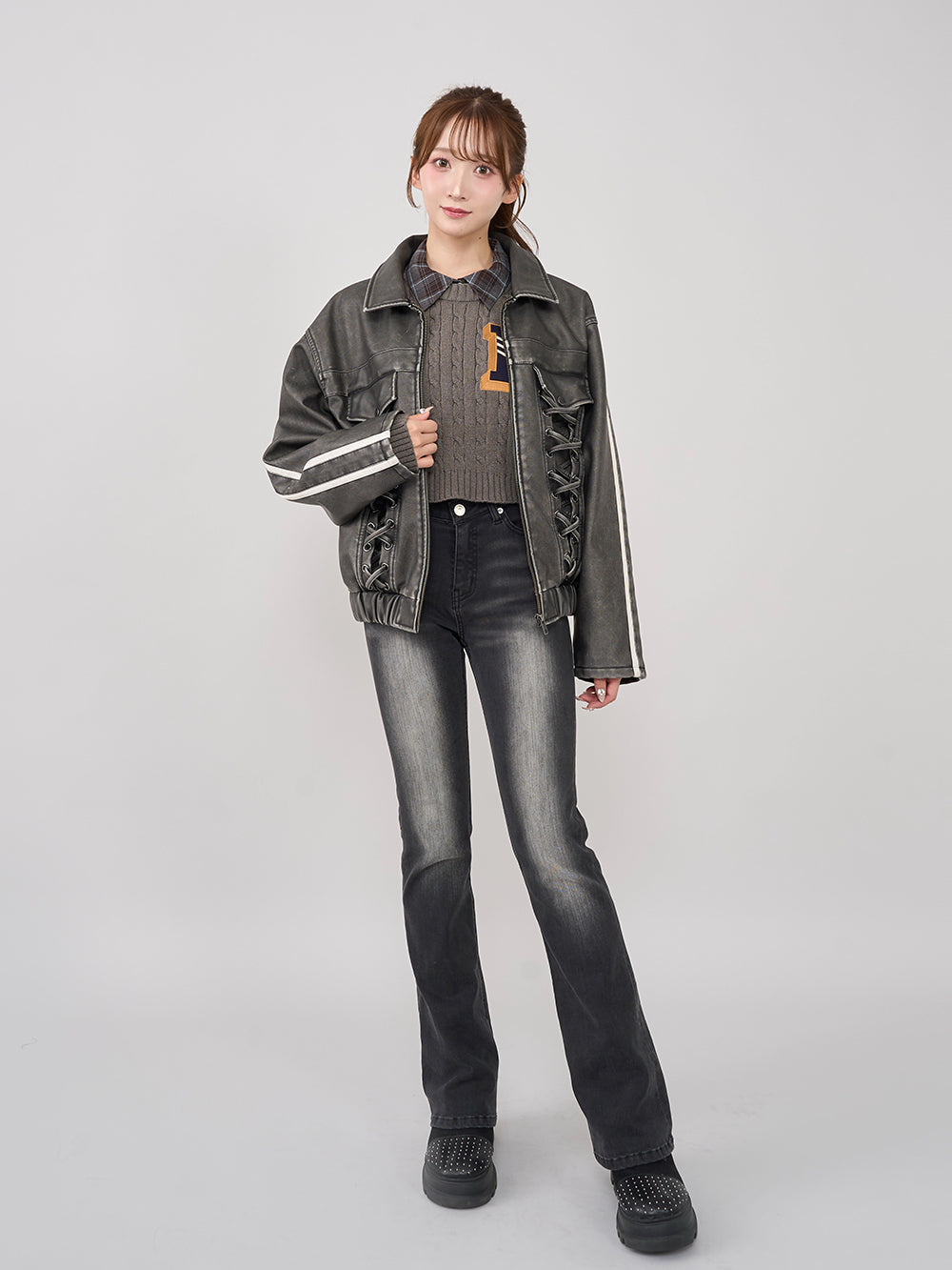 ダーリッチ Darich ラインレザーオーバージャケット ダーリッチ Darich ラインレザーオーバージャケット