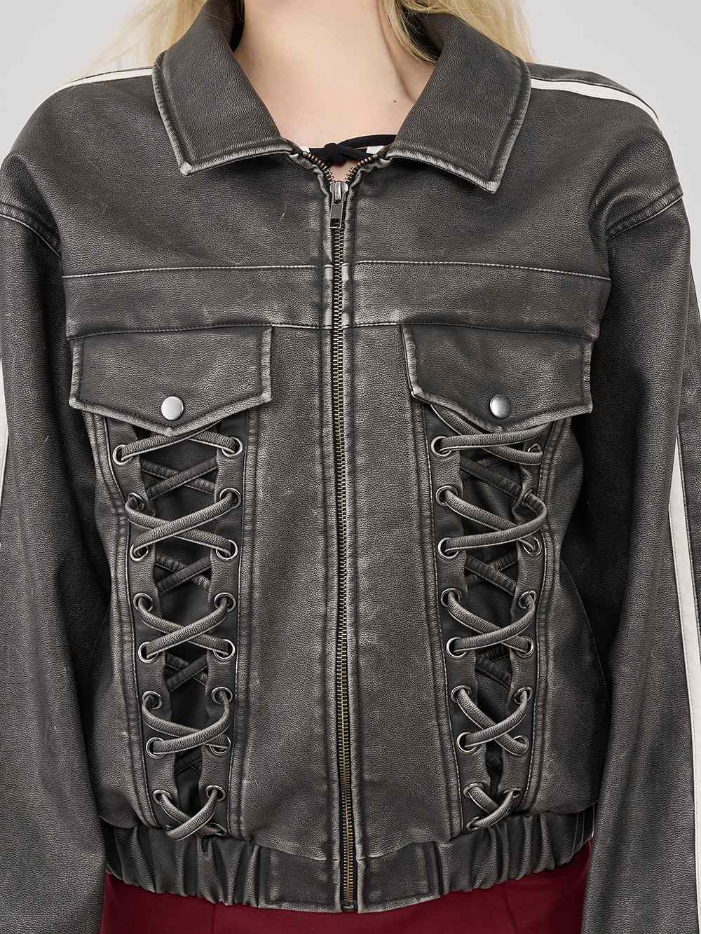 ダーリッチ Darich ラインレザーオーバージャケット