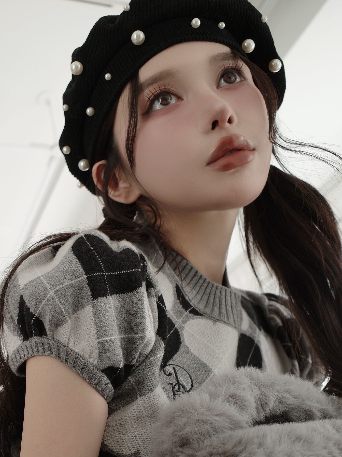 ダーリッチ Darich アーガイルハートチェックニットセットアップ （ネイビー） ネイビー
