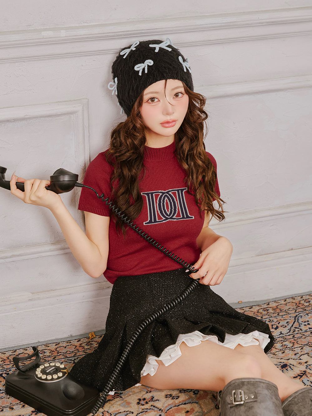 Darich DDロゴベーシックニットトップス ダーリッチ Darich DDロゴベーシックニットトップス （ベージュ