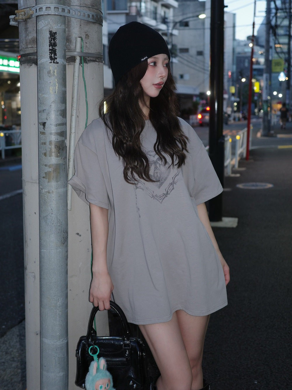 ダーリッチ Darich ハートキーフェードビッグTシャツ （グレージュ） グレージュ