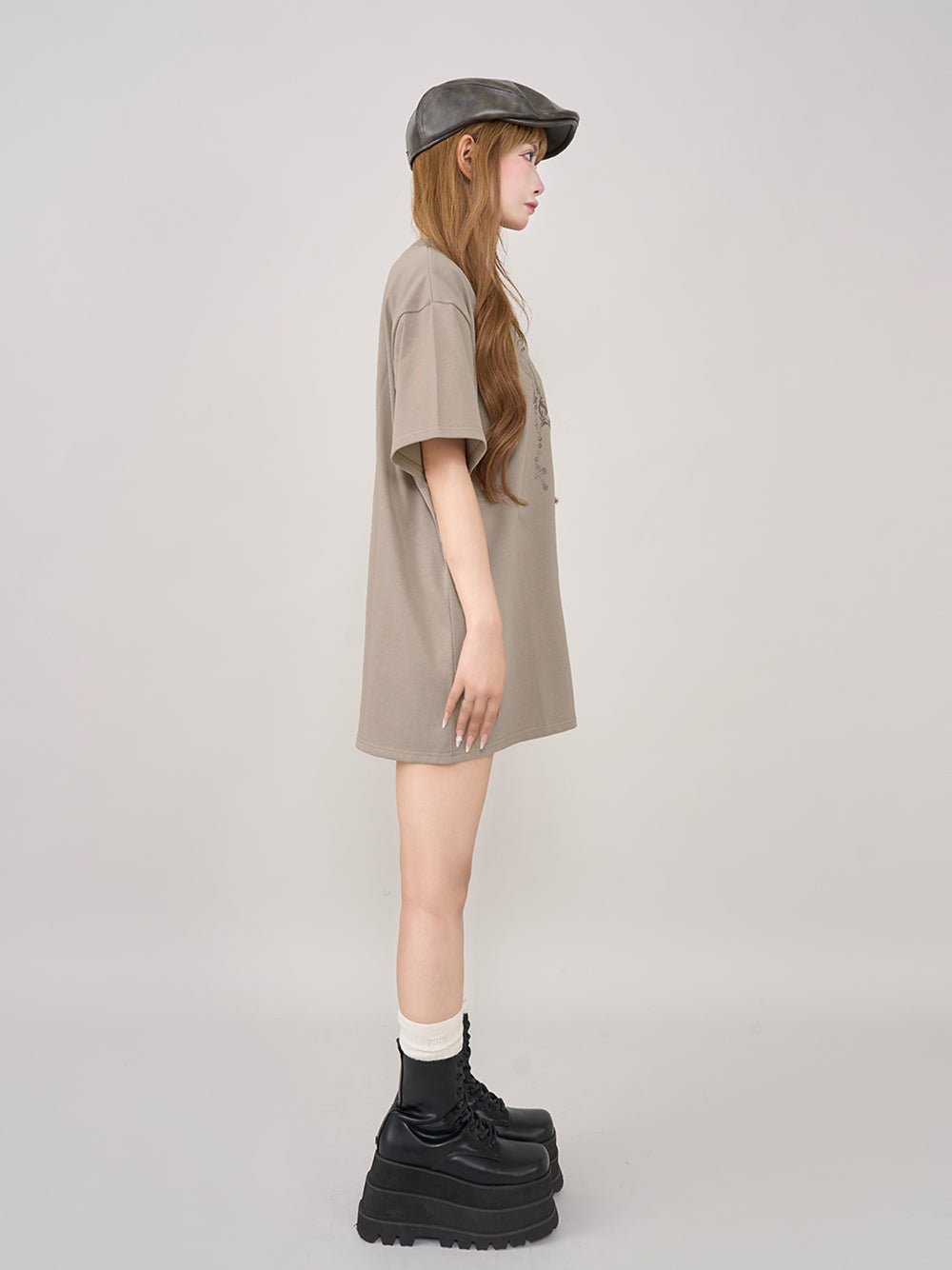 ダーリッチ Darich ハートキーフェードビッグTシャツ （グレージュ） グレージュ