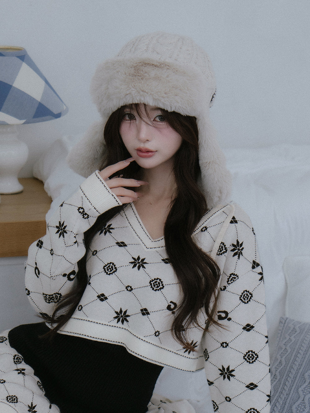 ダーリッチ Darich アンサンブルスノーロゴニットミニワンピース （サックス） サックス