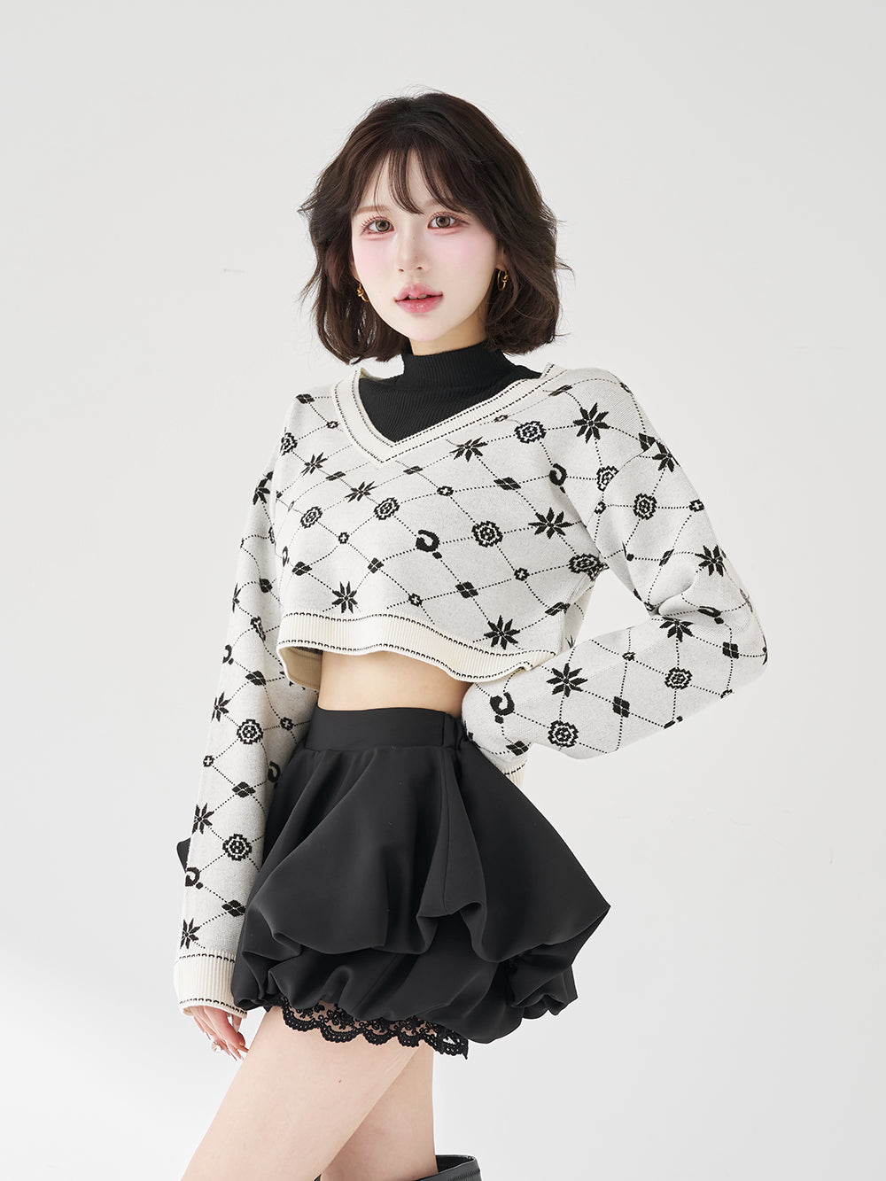 ダーリッチ Darich アンサンブルスノーロゴニットミニワンピース （サックス） サックス