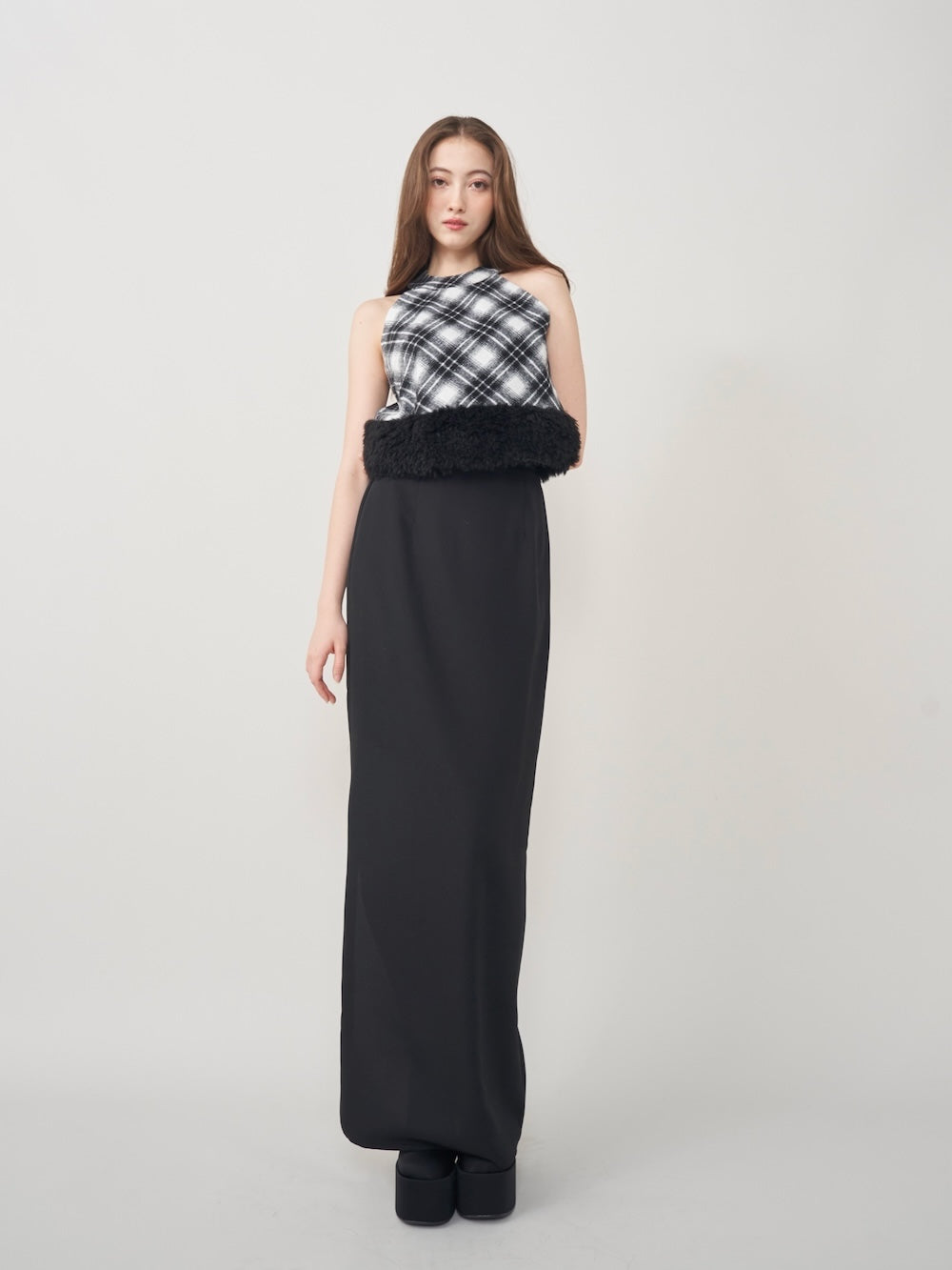 ダーリッチ Darich ファーチェックドッキングトップス
