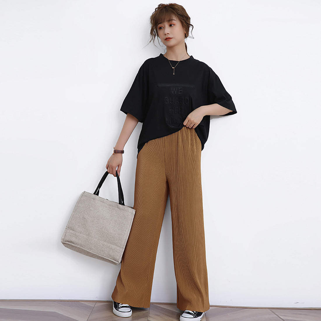 ドゥー ベル Doux Belle ボトムス プリーツパンツ レディース ロングパンツ セルフカット ストレート ストレッチ ワイドパンツ