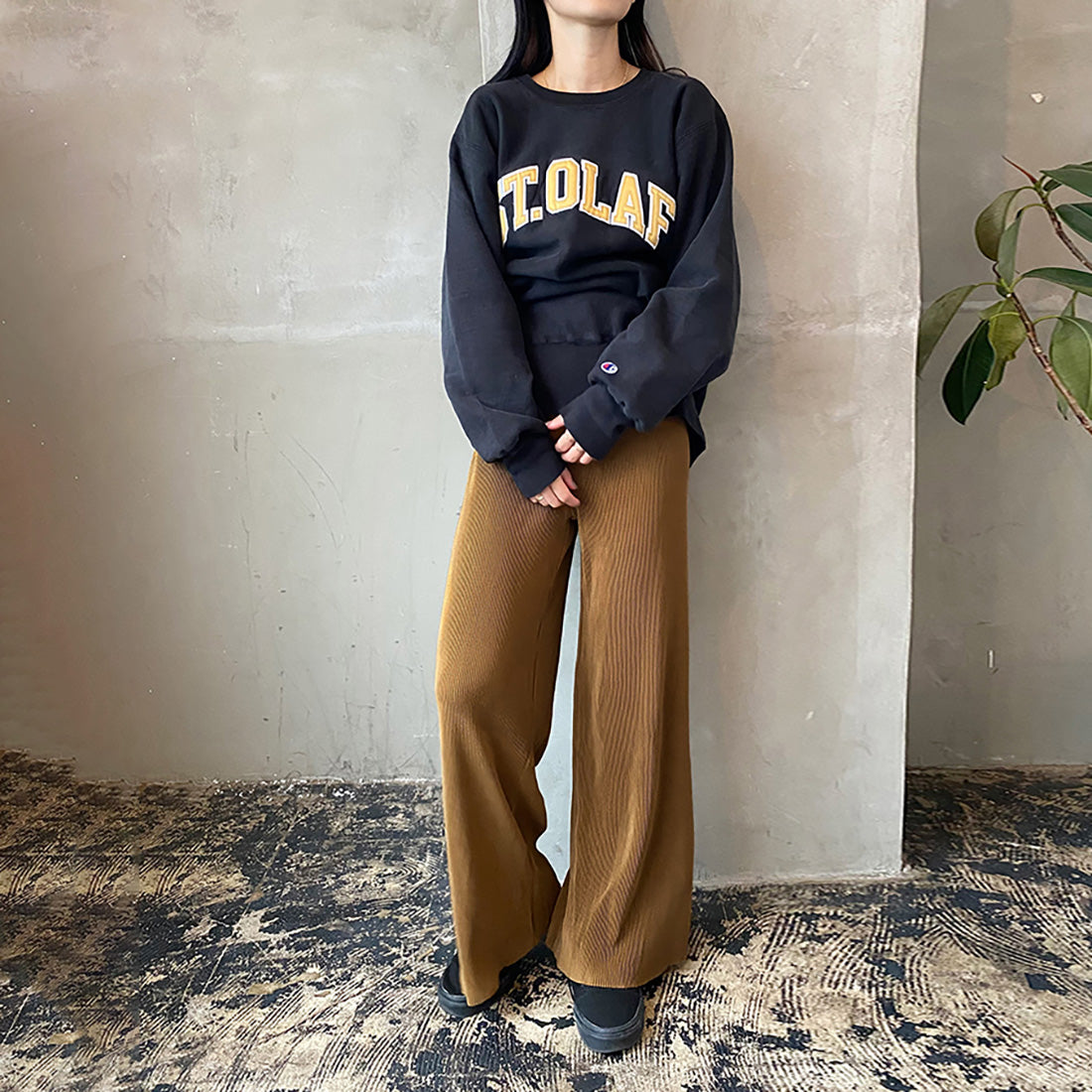 ドゥー ベル Doux Belle ボトムス プリーツパンツ レディース ロングパンツ セルフカット ストレート ストレッチ ワイドパンツ