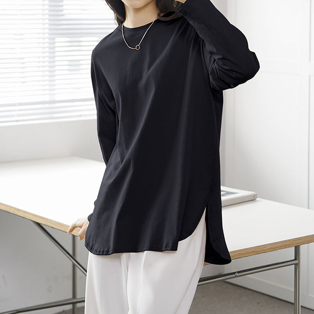 ドゥー ベル Doux Belle 秋冬新作 tシャツ カットソー,ブラック