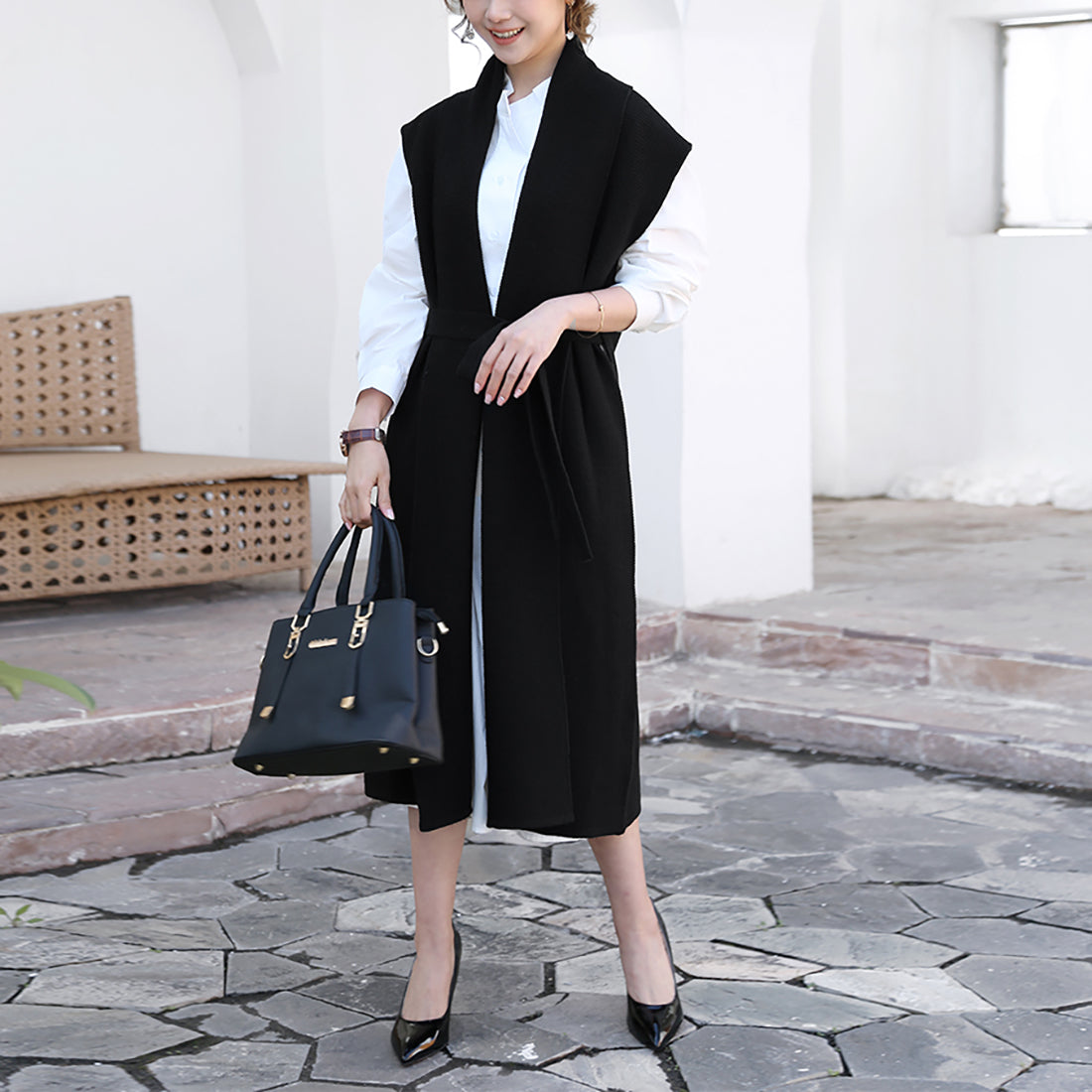 ドゥー ベル Doux Belle ニットジレ ロングジレ レディース