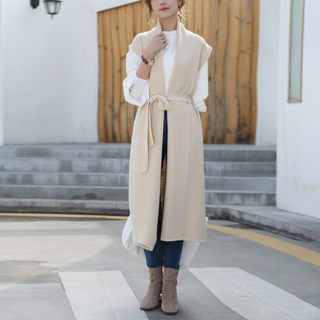 ドゥー ベル Doux Belle ニットジレ ロングジレ レディース