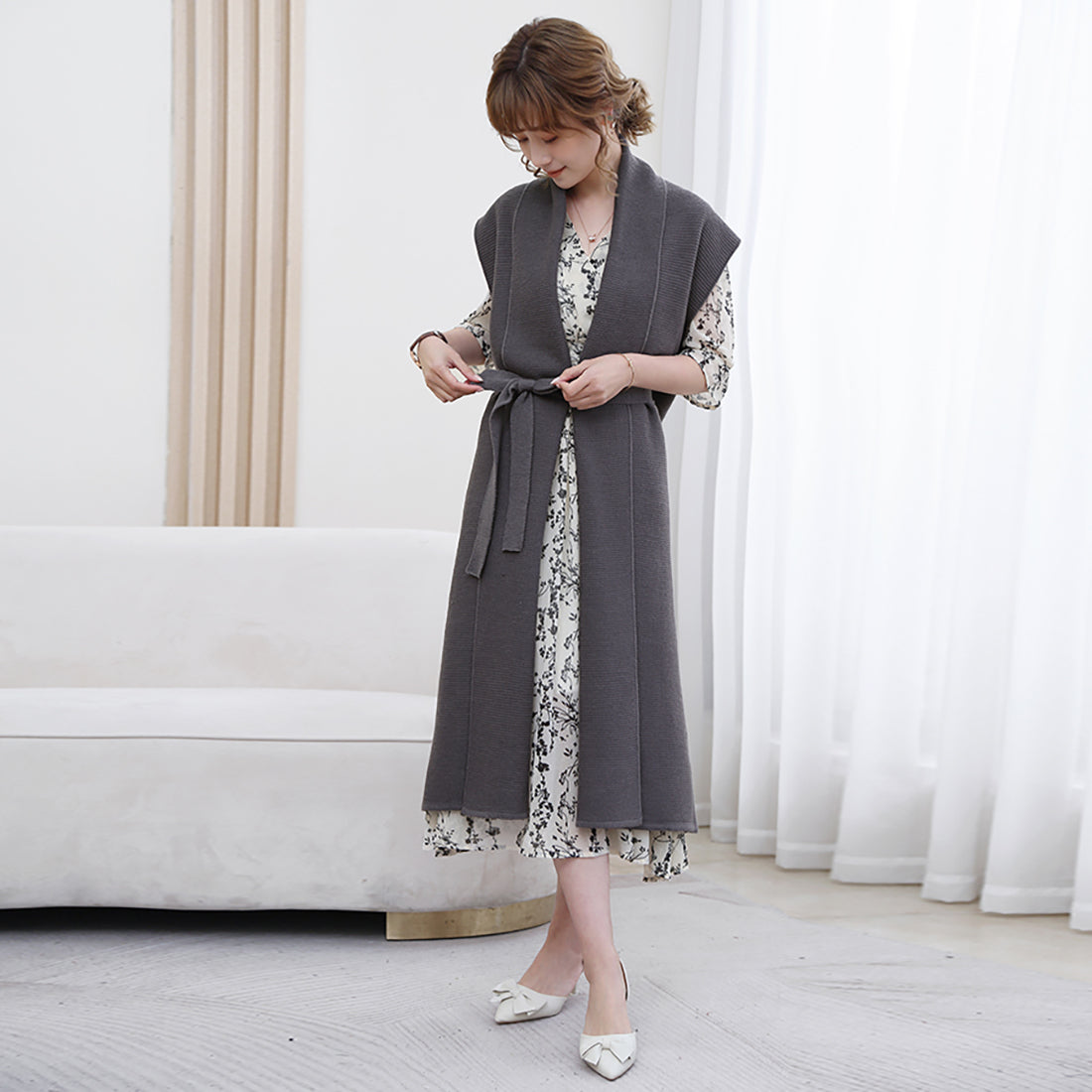 ドゥー ベル Doux Belle ニットジレ ロングジレ レディース