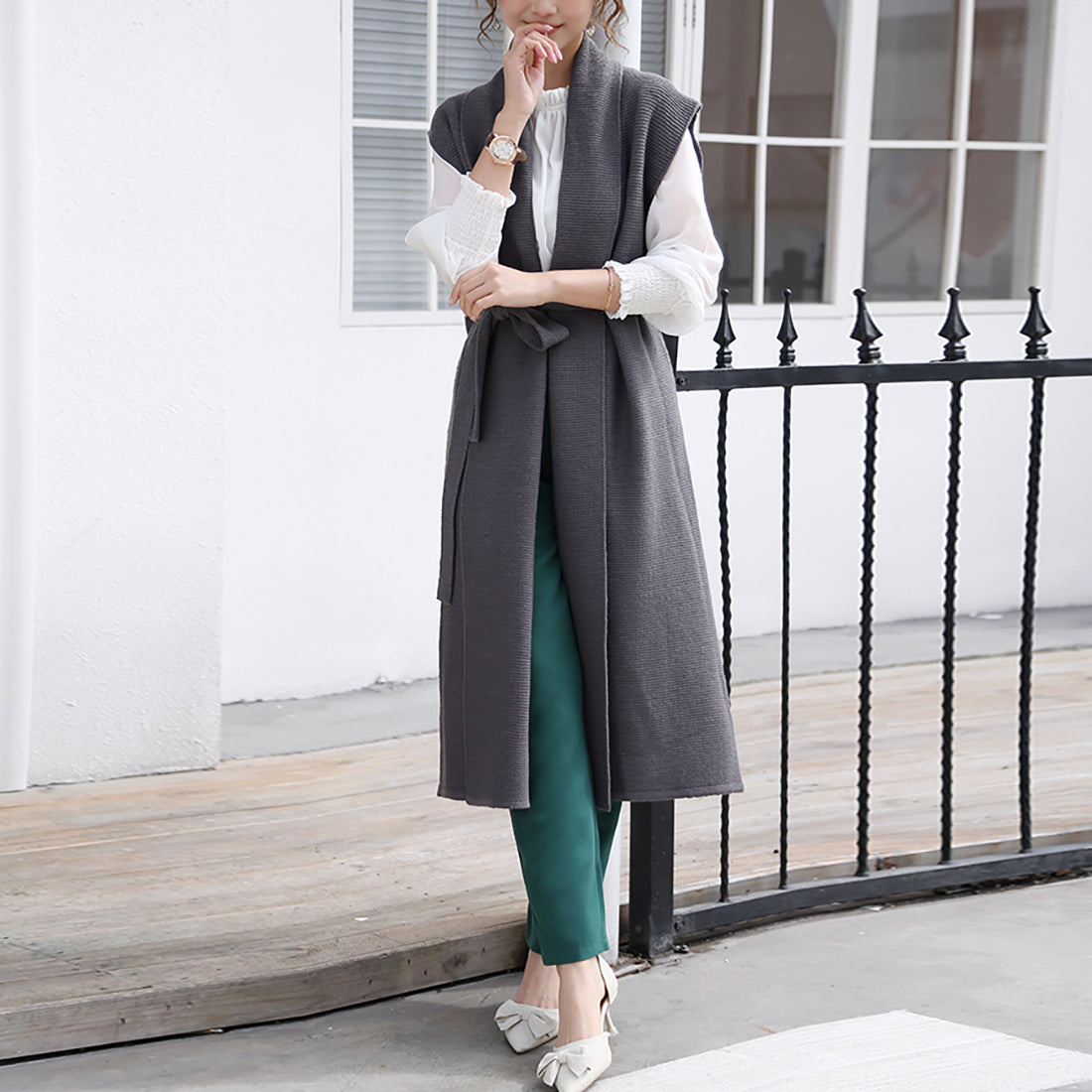 ドゥー ベル Doux Belle ニットジレ ロングジレ レディース