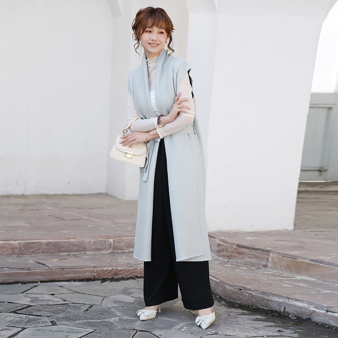 ドゥー ベル Doux Belle ニットジレ ロングジレ レディース