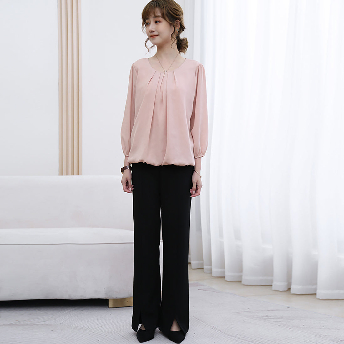 ドゥー ベル Doux Belle ブラウス シャツ レディース （ピンク） ピンク