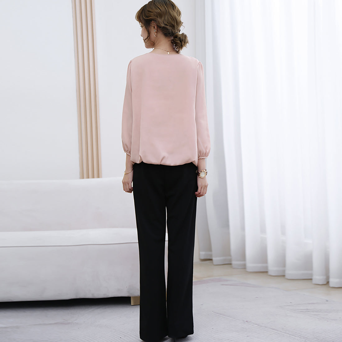 ドゥー ベル Doux Belle ブラウス シャツ レディース （ピンク） ピンク