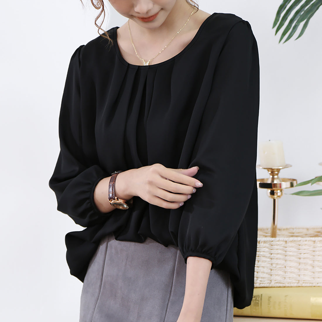 ドゥー ベル Doux Belle ブラウス シャツ レディース （ブラック） ブラック