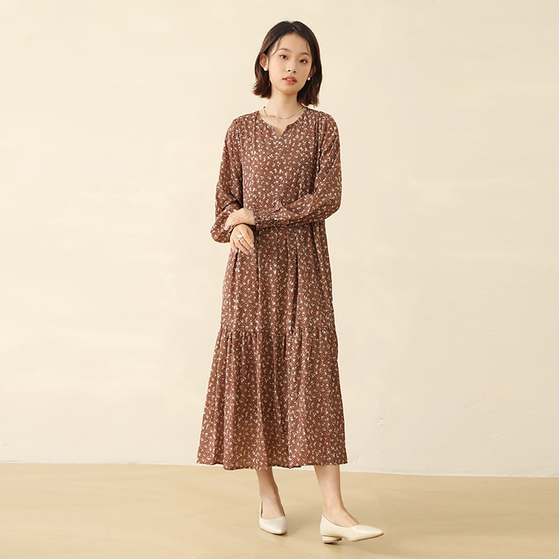 chinese dress ladies Lovestruck Long Sleeve Ruched Mini Dress (Ivory) – La Belle Boutique main image 0