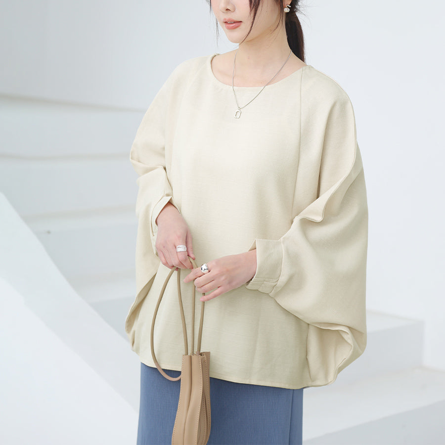 ドゥー ベル Doux Belle 長袖トップス 体型カバー 無地 （アイボリー） アイボリー
