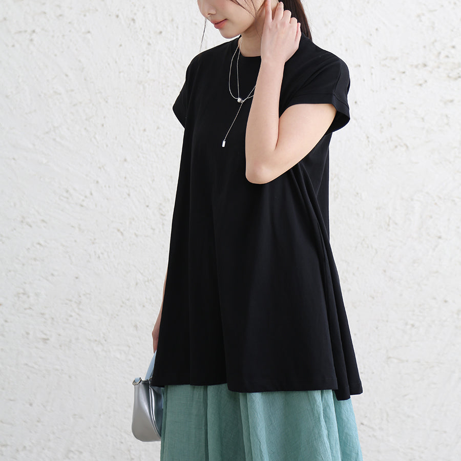 ドゥー ベル Doux Belle Tシャツ 半袖トップス 体型カバー （ブラック） ブラック