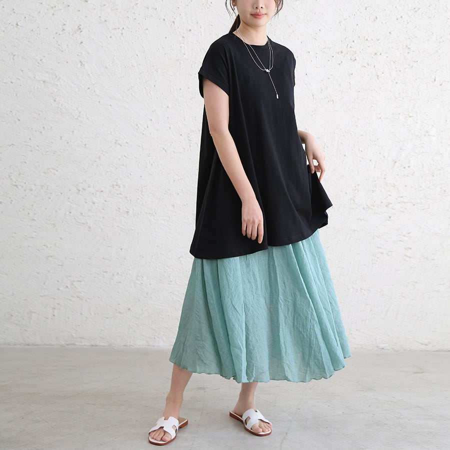 ドゥー ベル Doux Belle Tシャツ 半袖トップス 体型カバー （ブラック） ブラック