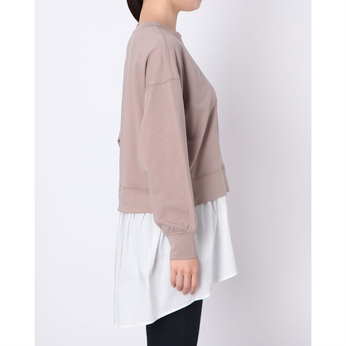 ドゥクラッセ DoCLASSE ロングシャツドッキング・裏毛プルオーバー （トープ） トープ