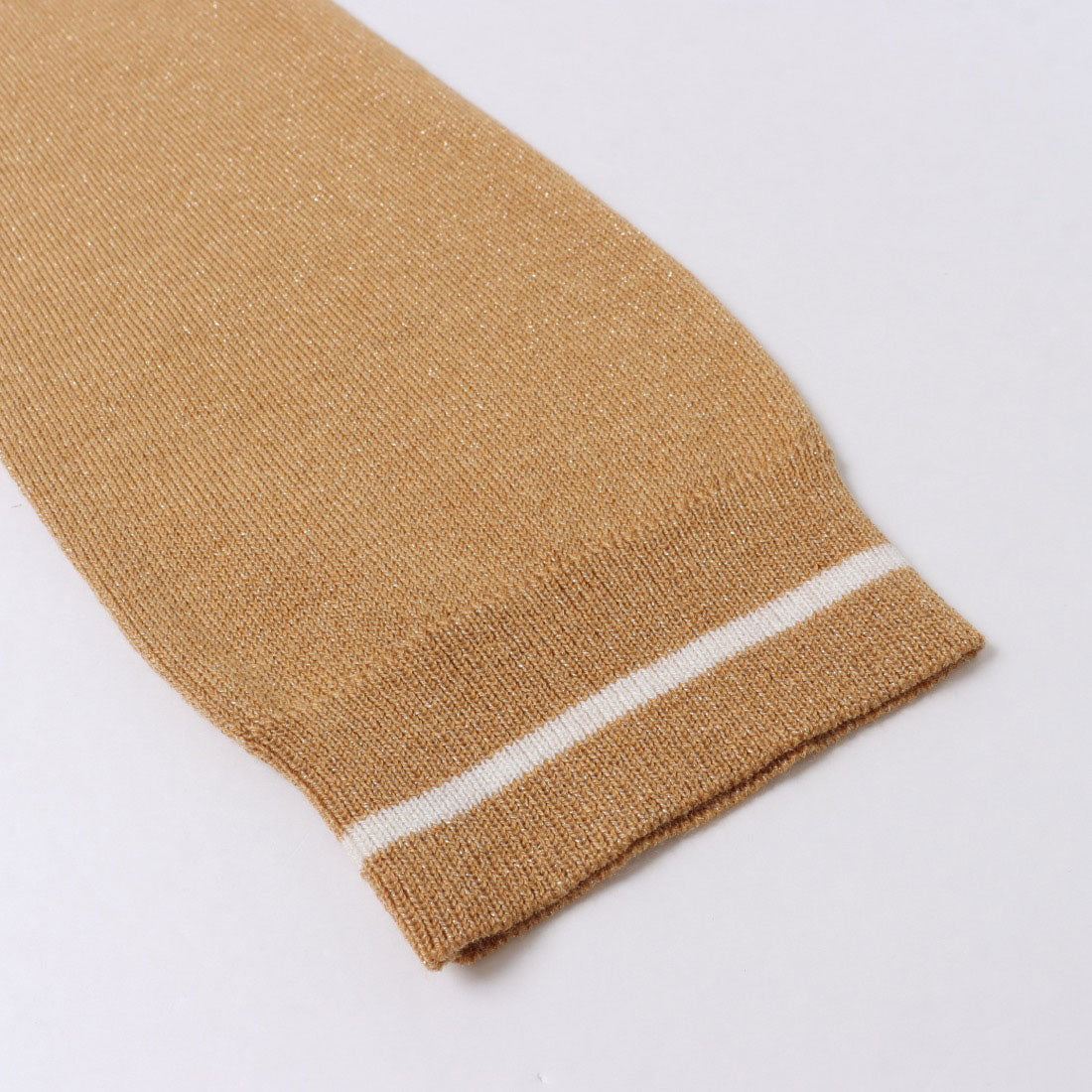 ドゥクラッセ DoCLASSE スパークルニット・リボン付きカーディガン （ライトキャメル） ライトキャメル