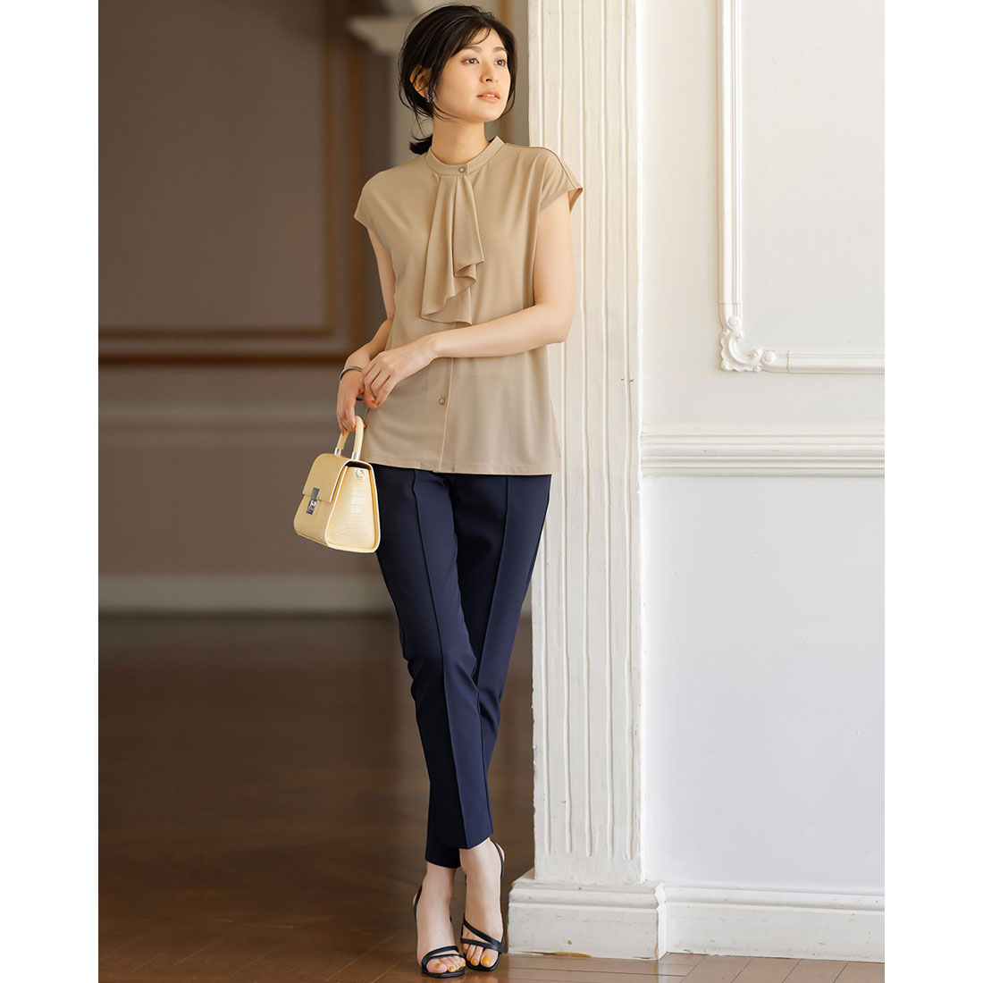 DoCLASSE Cut Georgette Bowtie Blouse