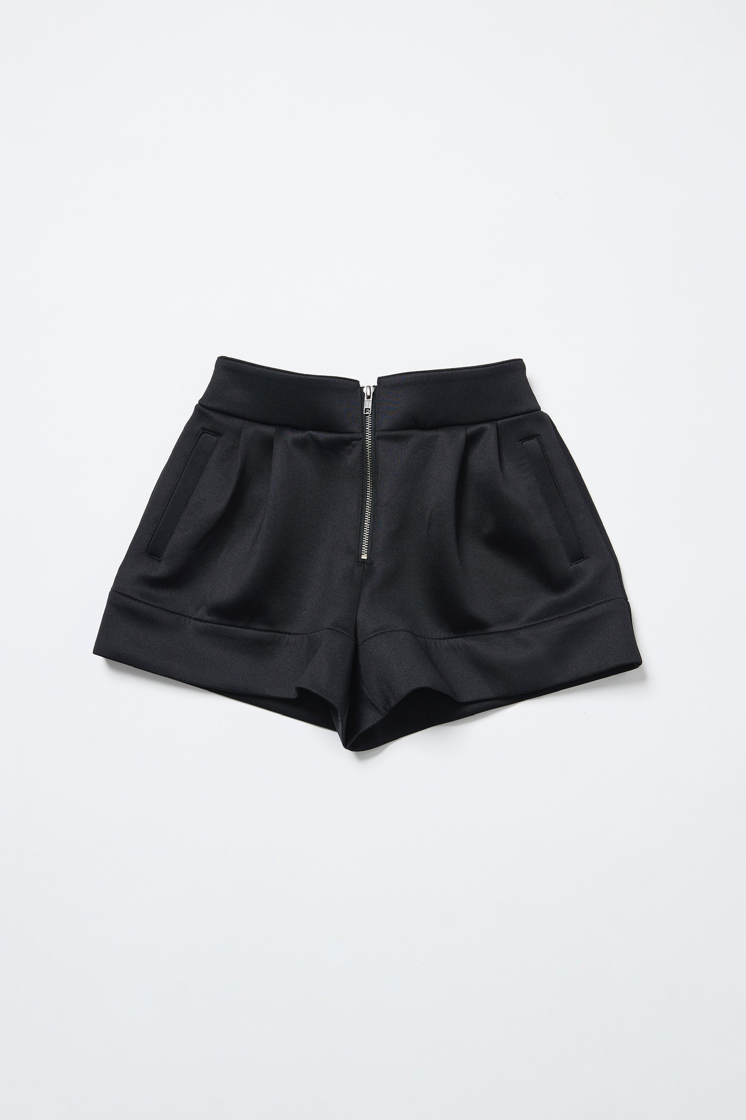 ドゥ アヴニール Doux Avenir 段ボールスウェット フロントジップショートパンツ （ブラック） ブラック