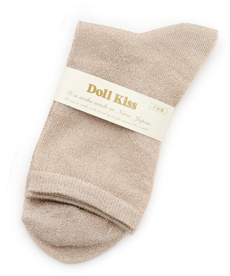 ドール キス Doll Kiss ＼販売累計45000枚越え／26色展開ラメ無地クルーソックス 靴下 （ブロンズ(108)） ブロンズ(108)