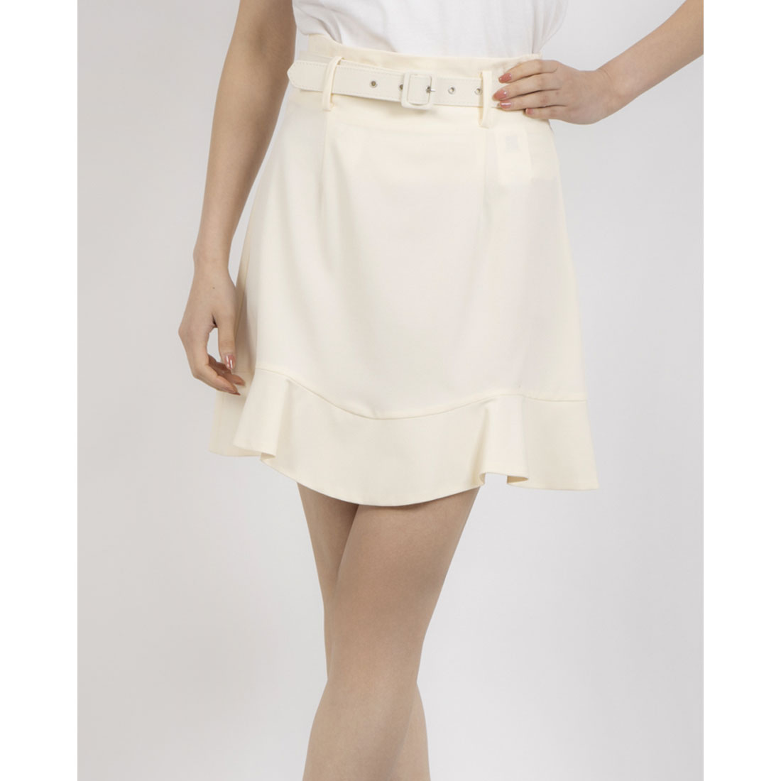 デニーローズ DENNY ROSE Belt付フランネルスカート （IVORY） IVORY