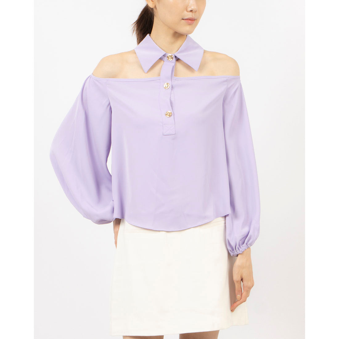 デニーローズ DENNY ROSE カットショルダーTOPS （LAVENDER） LAVENDER