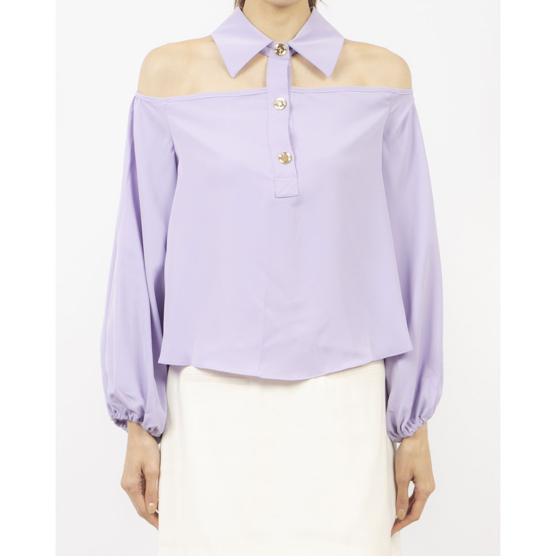デニーローズ DENNY ROSE カットショルダーTOPS （LAVENDER） LAVENDER