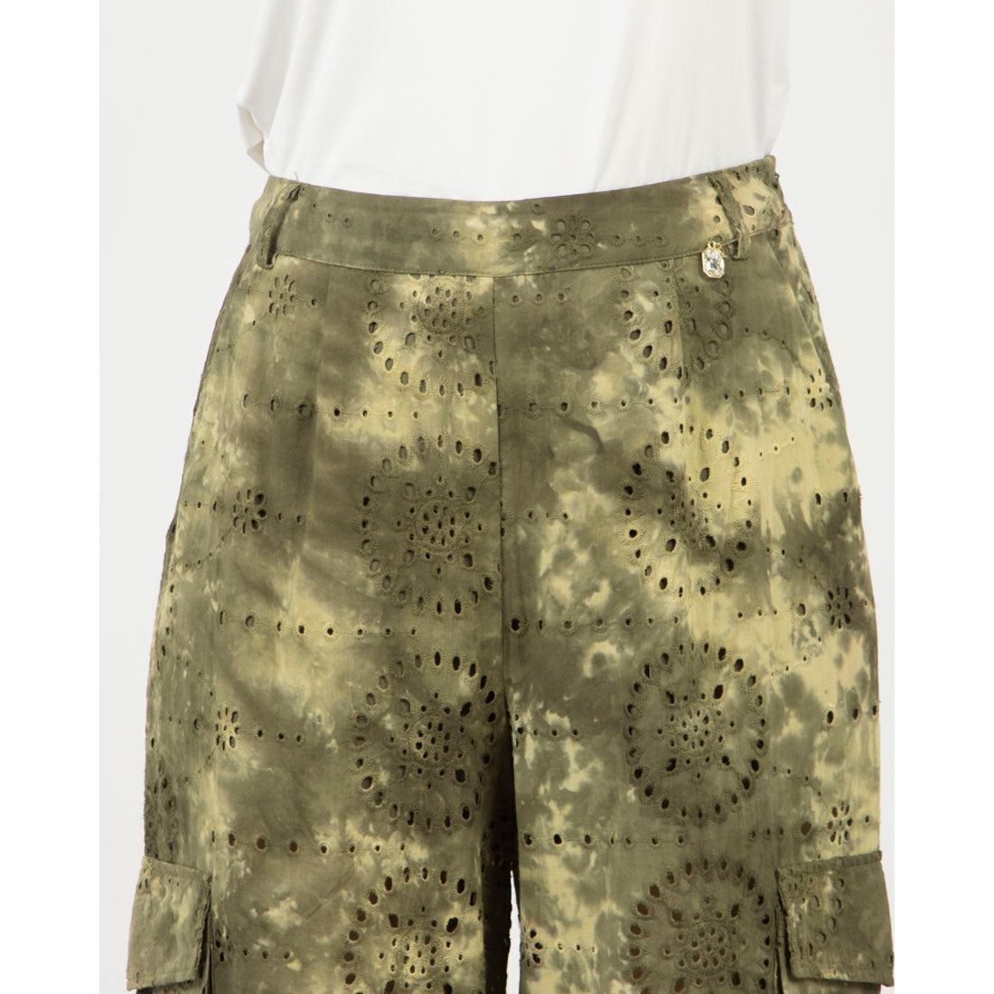 デニーローズ DENNY ROSE カットワークレースポイントムラ染めパンツ （MILITARE） MILITARE