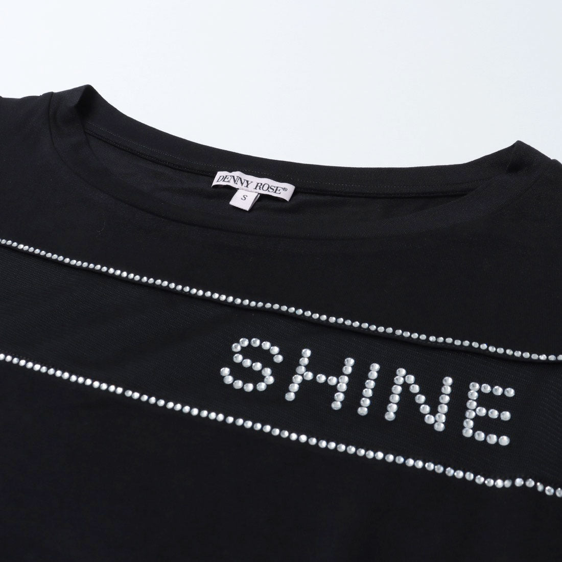 デニーローズ DENNY ROSE オーガンジー切替ビジューポイントTシャツ （BLACK） BLACK