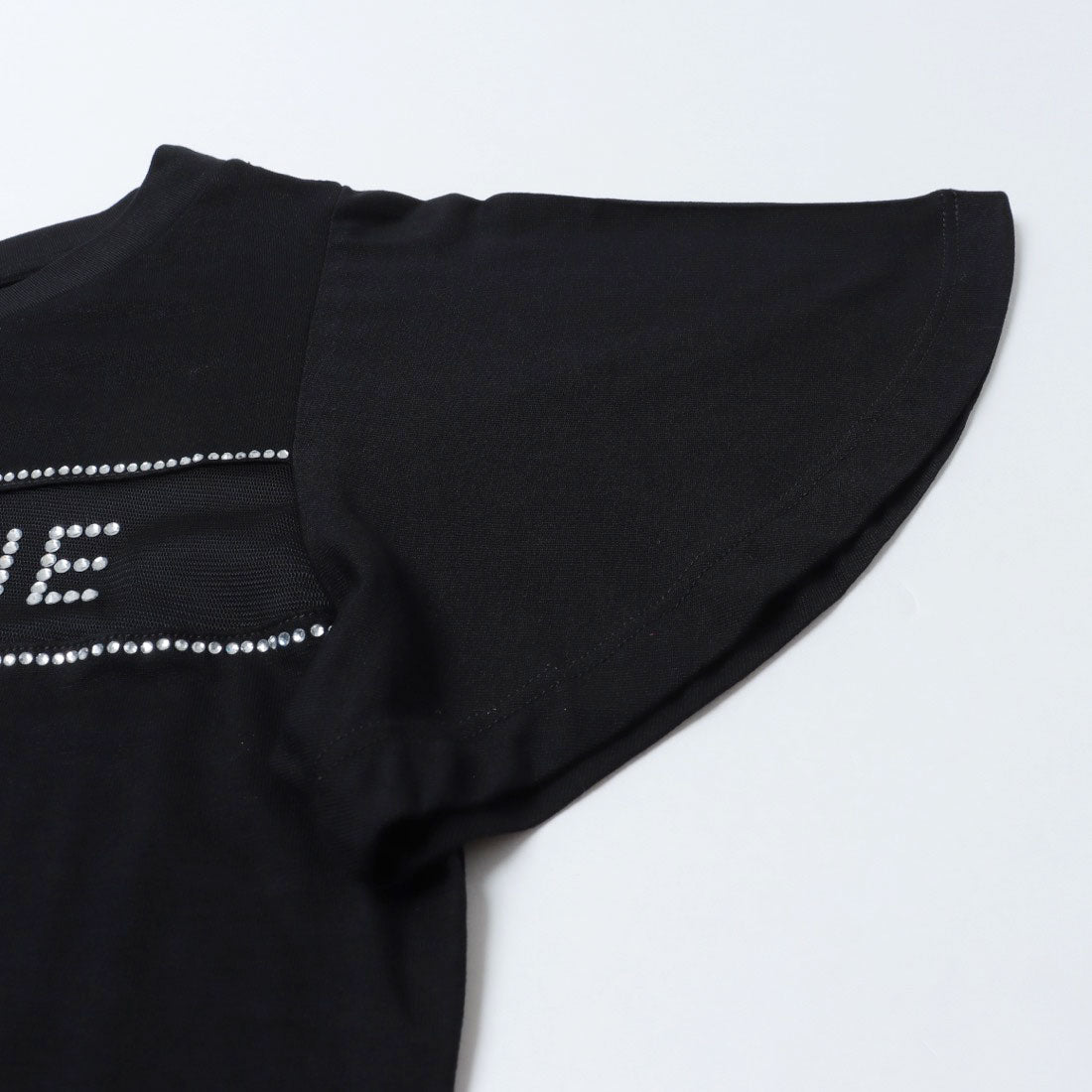 デニーローズ DENNY ROSE オーガンジー切替ビジューポイントTシャツ （BLACK） BLACK