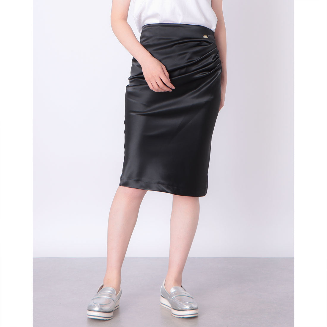 デニーローズ DENNY ROSE ドレープポイントサテンSK （BLACK） BLACK