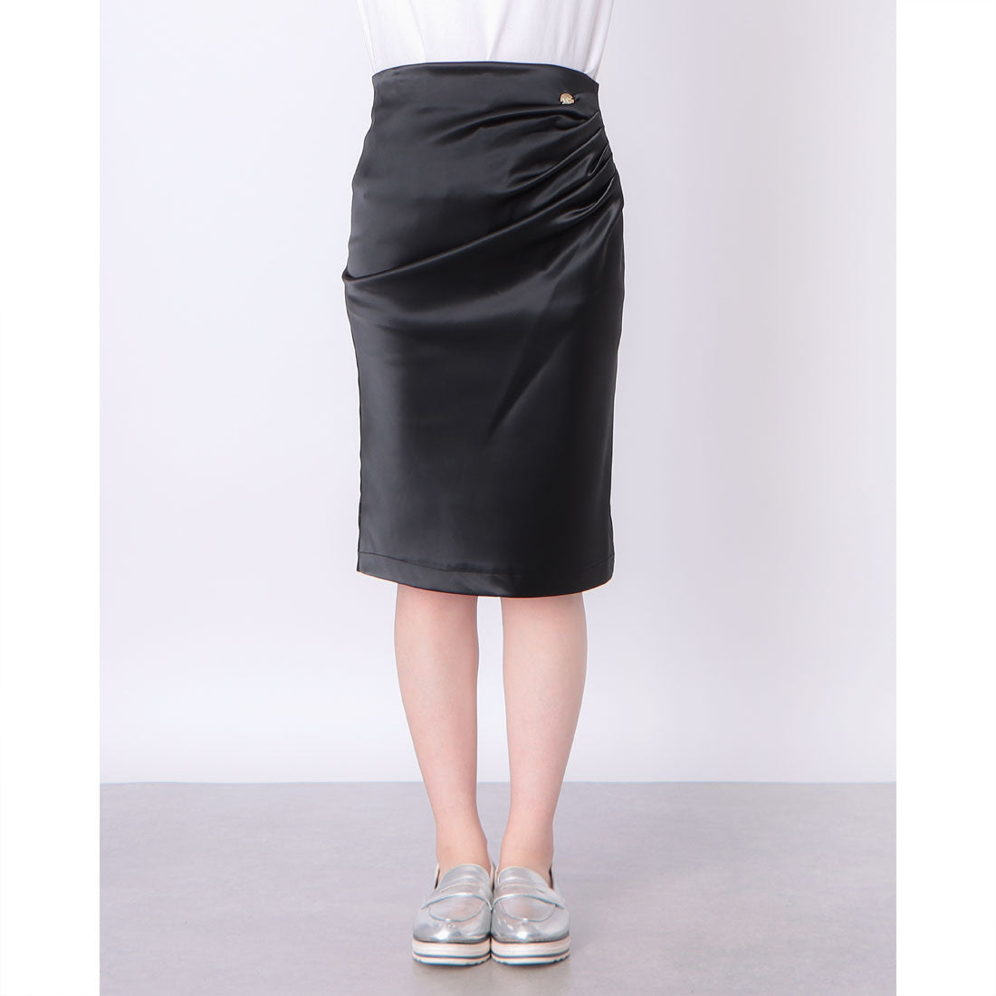 デニーローズ DENNY ROSE ドレープポイントサテンSK （BLACK） BLACK