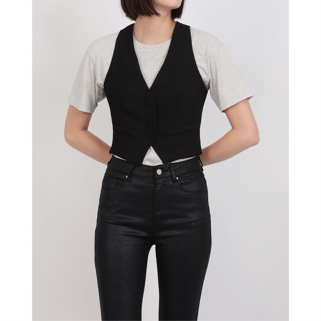 デニーローズ DENNY ROSE CHANELツィードジレ （BLACK） BLACK