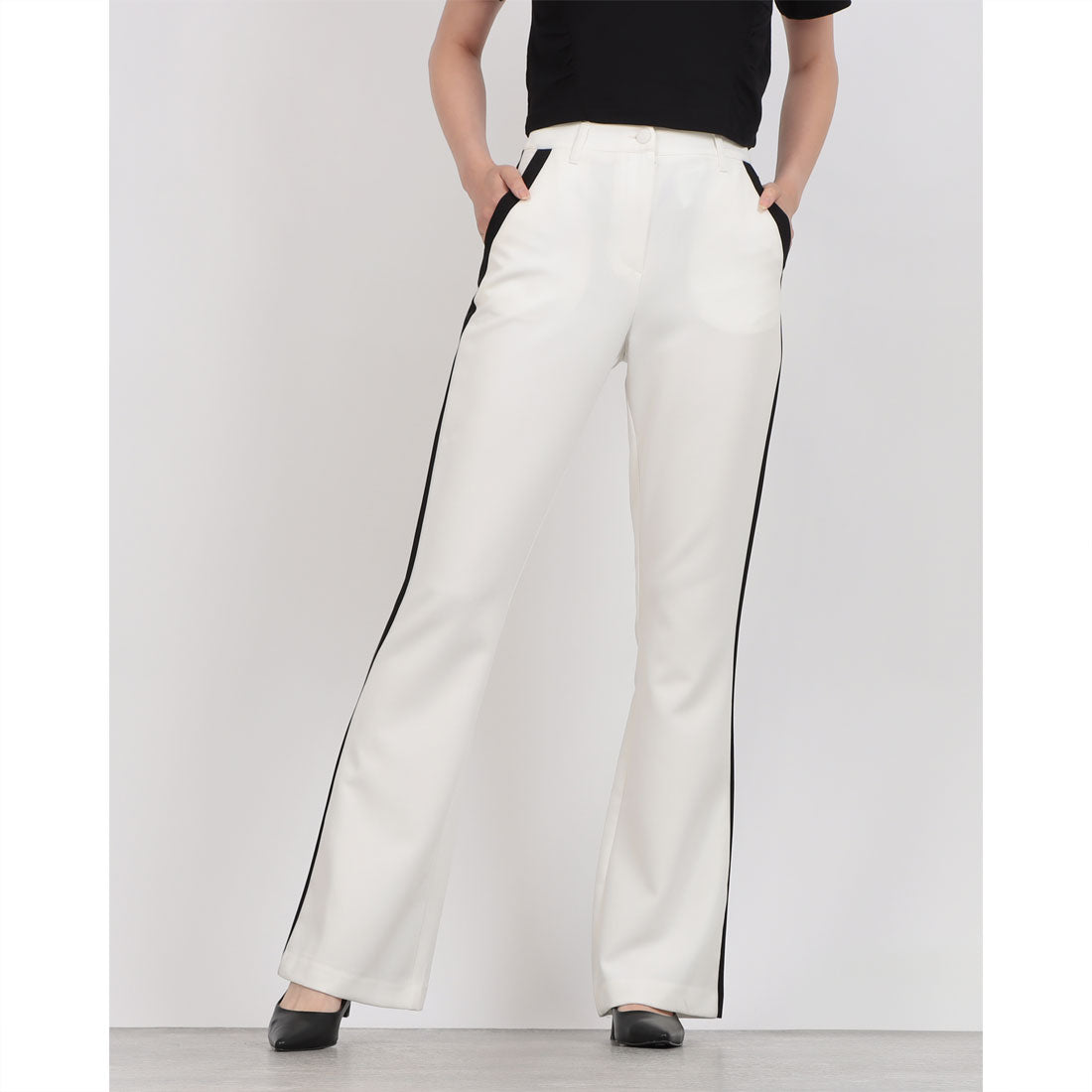 デニーローズ DENNY ROSE バイカラーストレッチPT （WHITE） WHITE
