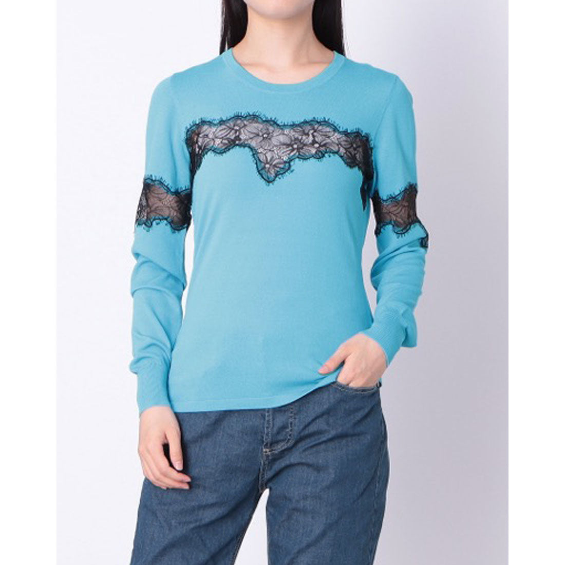 デニーローズ DENNY ROSE レースラインポイントニット （SKYBLUE） SKYBLUE