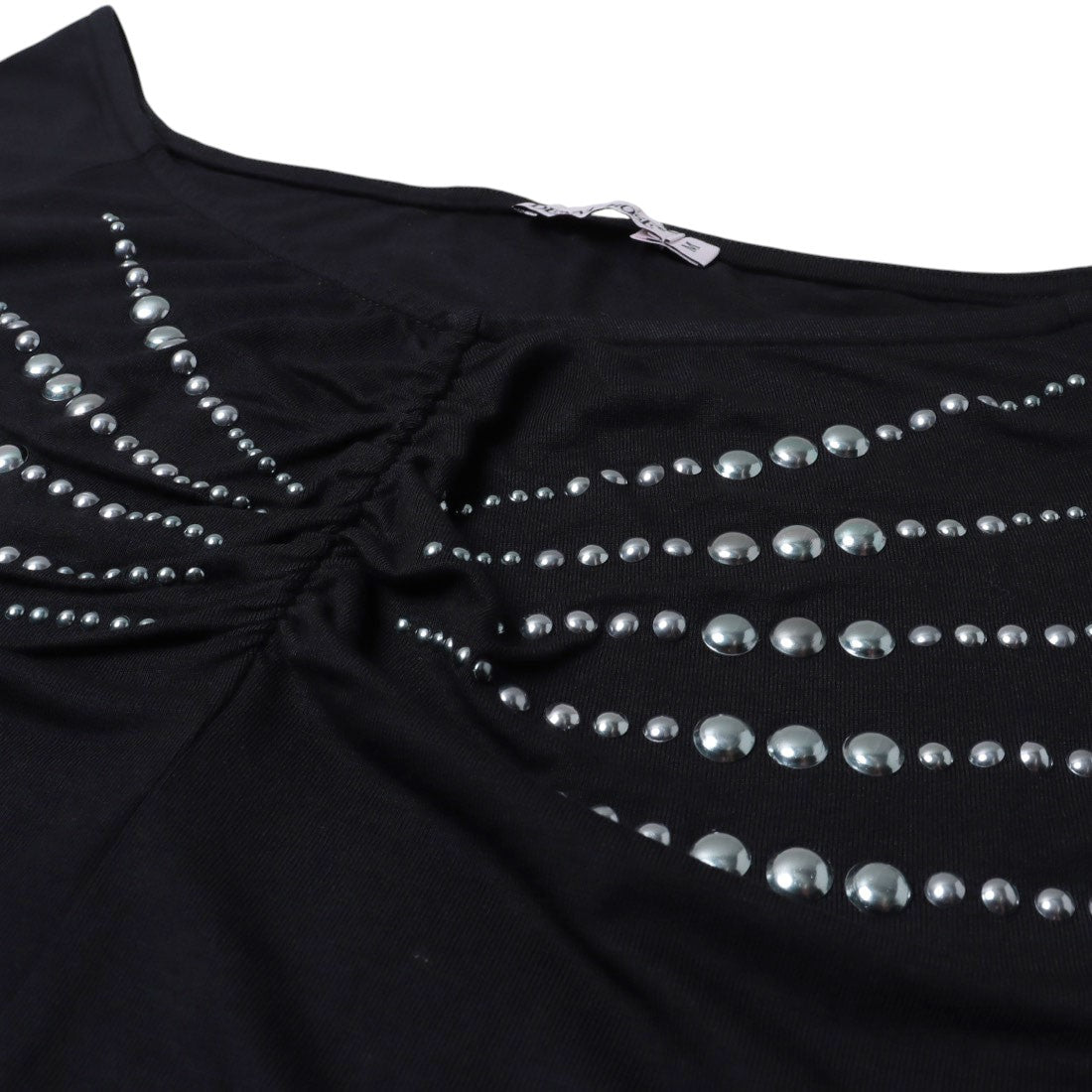デニーローズ DENNY ROSE スタッズポイントポートレート七分袖TOPS （BLACK） BLACK